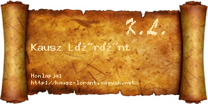 Kausz Lóránt névjegykártya